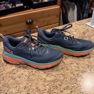 Hoka Blue and Coral Athletic Shoes